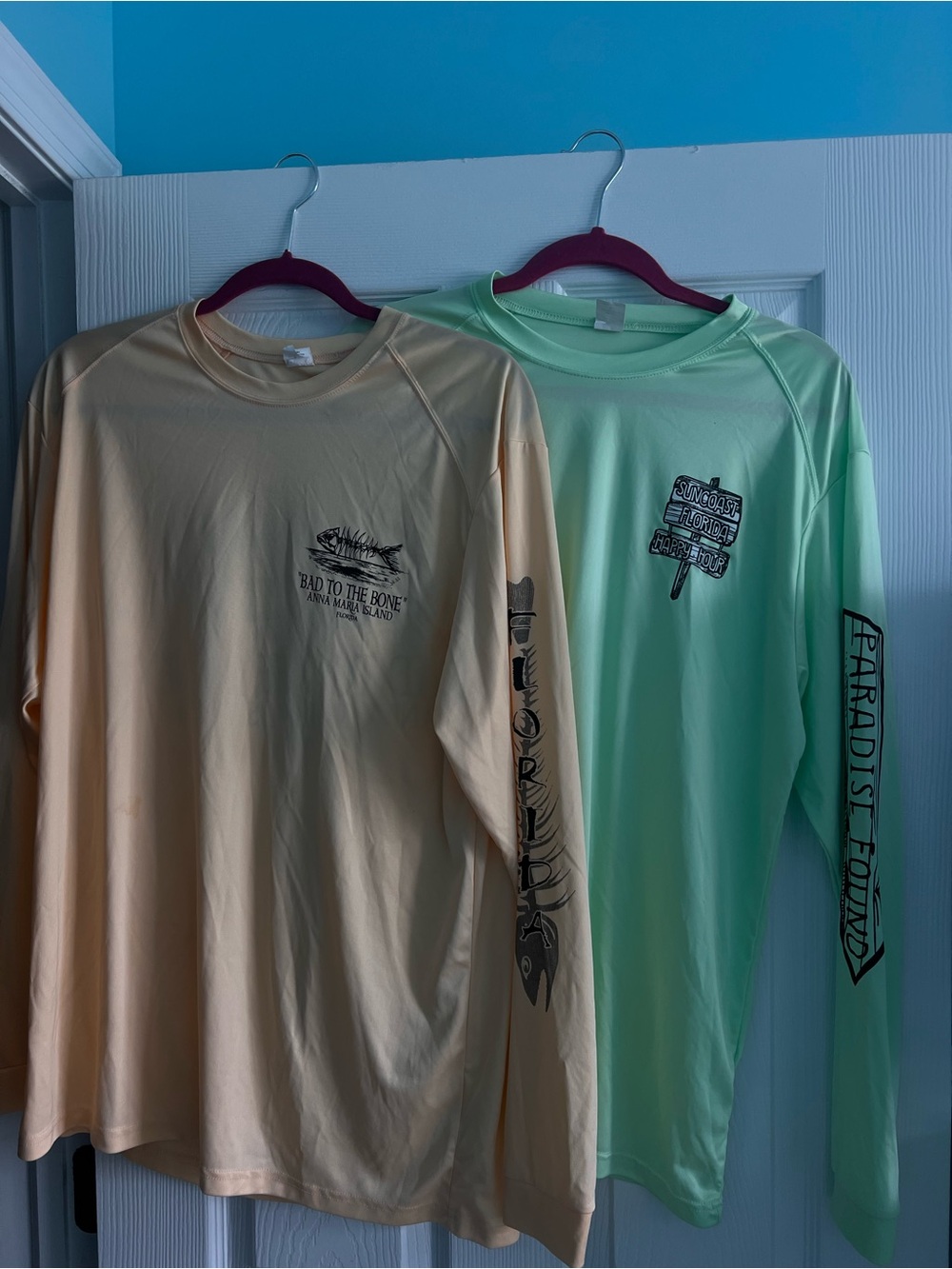 Long-Sleeve Performance Shirt - Pale Yellow and Mint Green